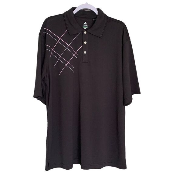 Bolle’ Men’s Golf Tech Short Sleeve Black Multicolor Design Polo Shirt Size XL - Picture 1 of 5